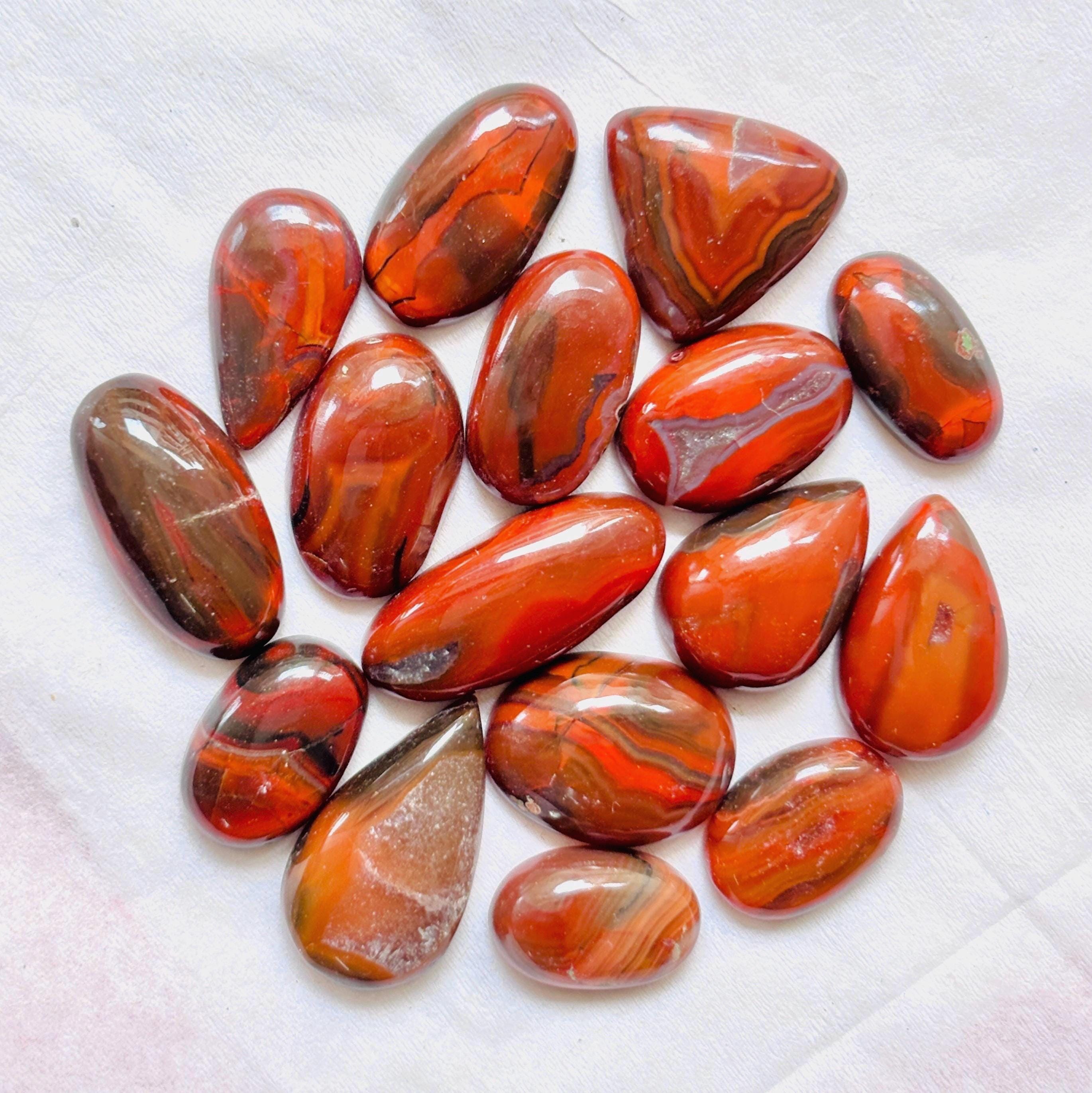 Thunder Agate Cabochons: 16 pc AAA Grade Gemstone Lot (10x25mm)