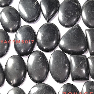 Shungite Cabochon: Loose Gemstone for Jewelry Making (20x40mm)