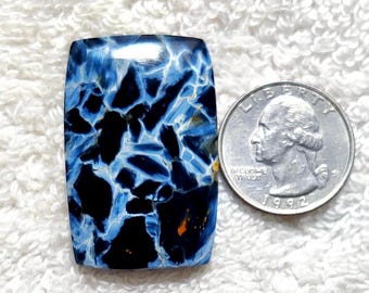 Raro cabochon di pietersite: pietra preziosa rettangolare per la creazione di gioielli (39x25x5 mm, 13 grammi)