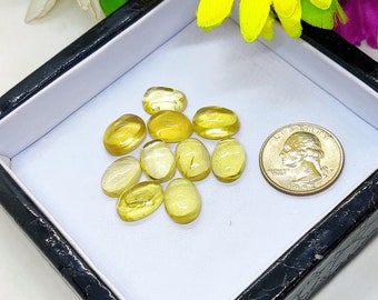 10 Pcs Lot of Amazing Lemon Quartz Cabhochon . Amazing Wholesale lot of Lemon Quartz. Lemon Quartz Cabhochon for Jewelry Making