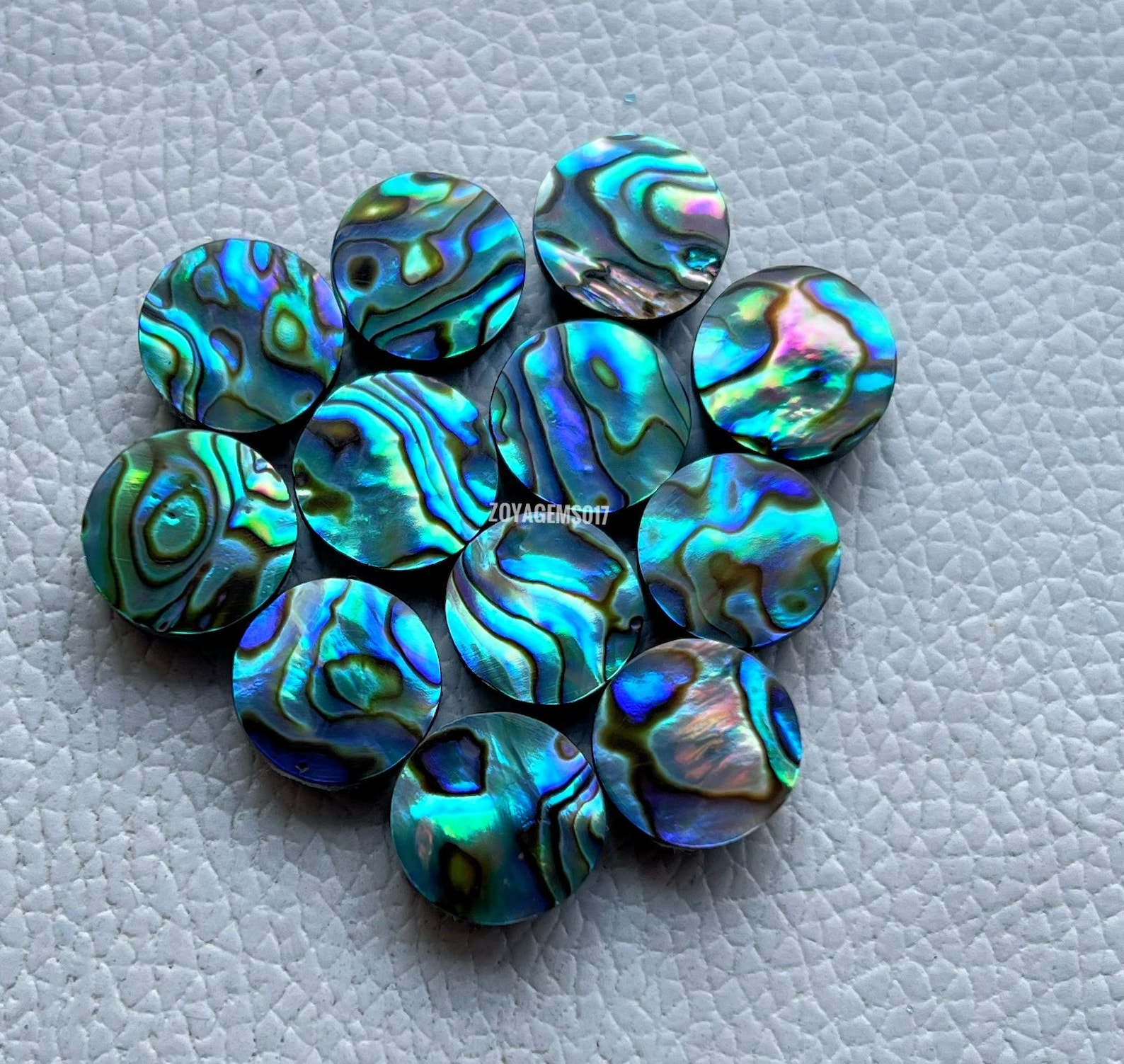 10 Abalone Shell Cabochons: 12mm Round, Boho Jewelry Making - Etsy