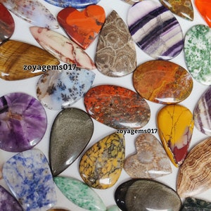 100types of Variation Mix stone cabochon Mix stone For learner-mix gemstones-mix top quality stone for making jewelry image 3