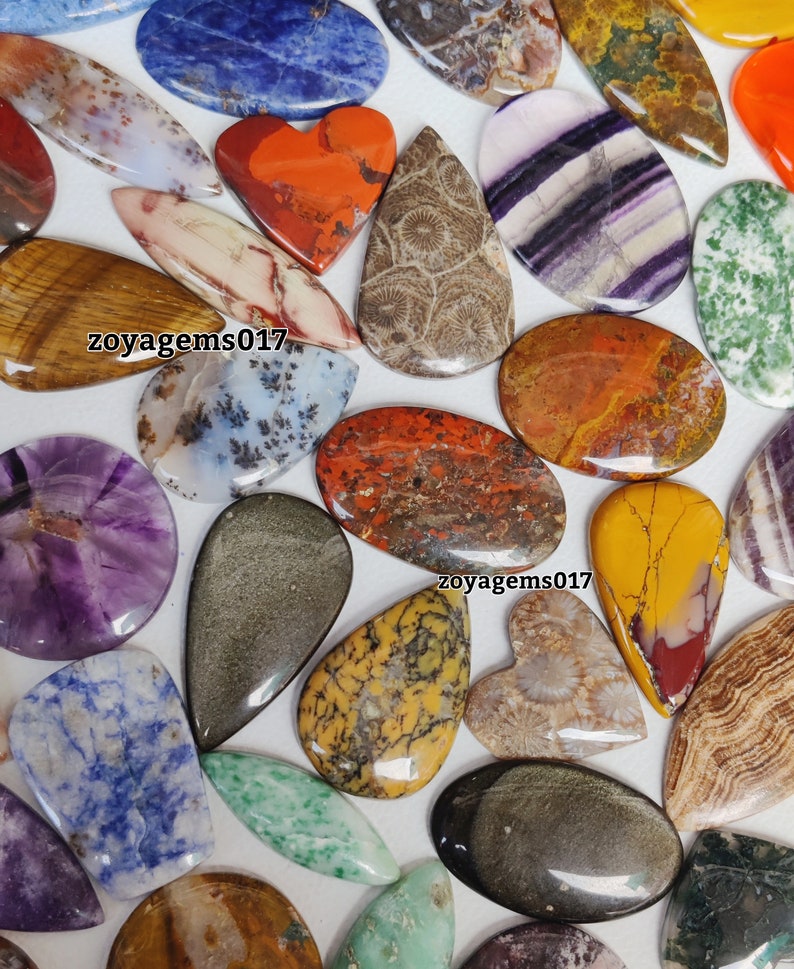 100types of Variation Mix stone cabochon Mix stone For learner-mix gemstones-mix top quality stone for making jewelry image 3