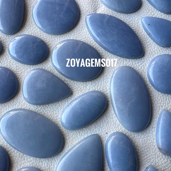 Angelite Cabochon - angelite gemstone -angelite stone-angelite pendants-angelite Rings-angelite jewelry