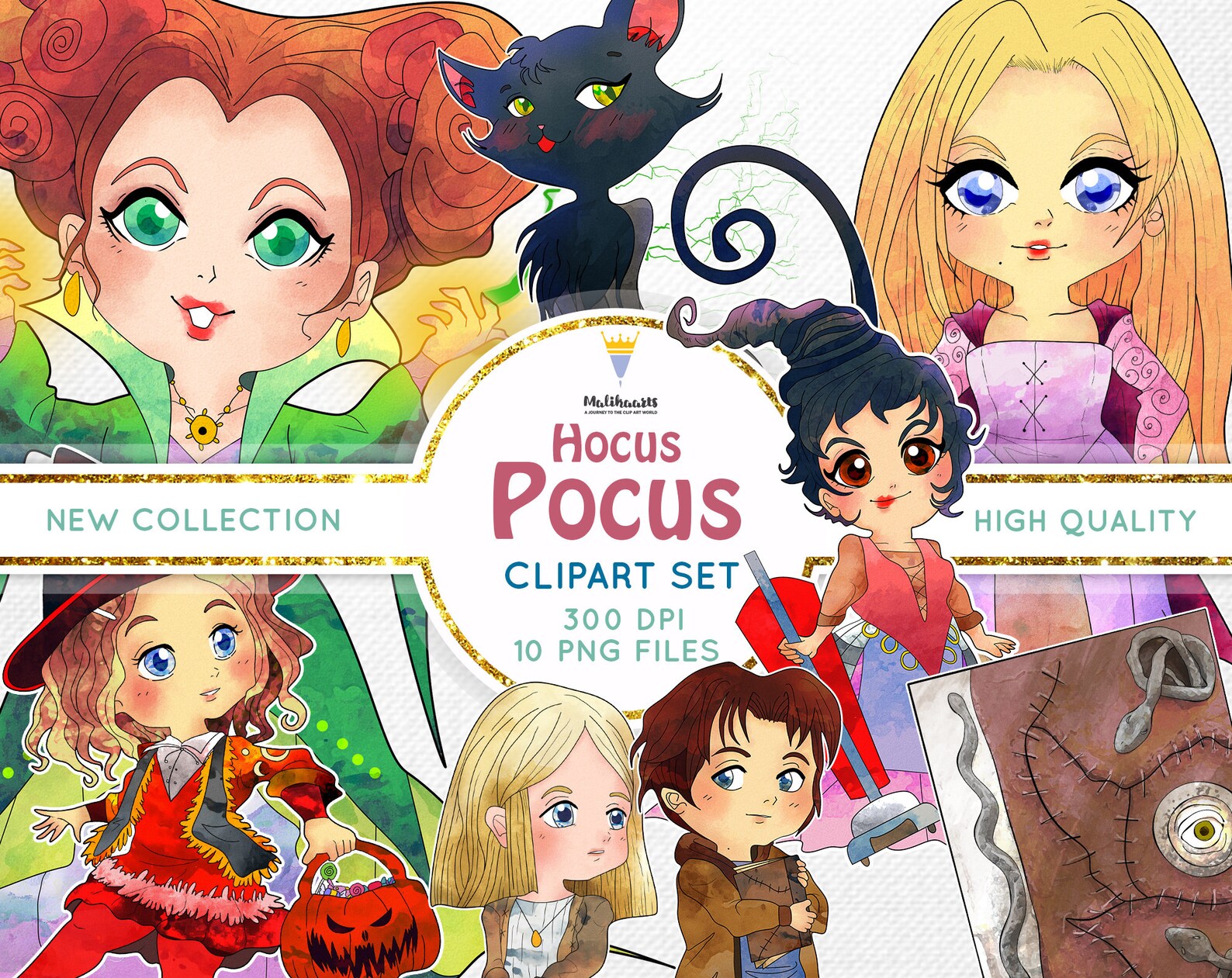 Hocus Pocus characters clipart halloween clipart Sanderson | Etsy