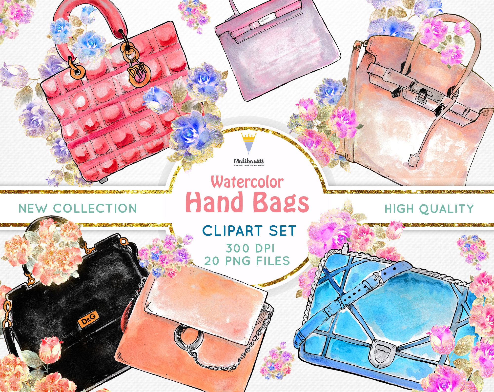 Bag clipart Tote Bag clipart Handbag clipart purse clipart Etsy