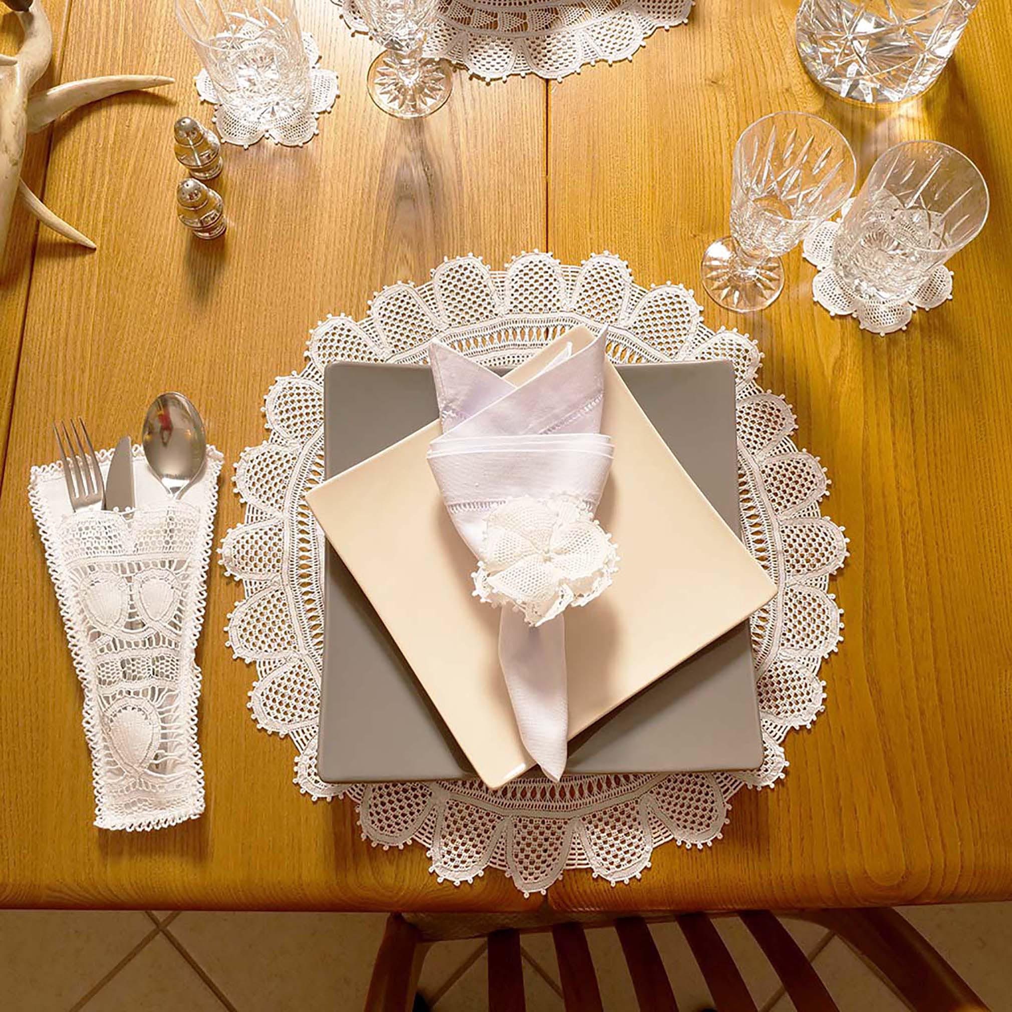 White Round Lace Placemats Handmade or Tray Cloth Etsy