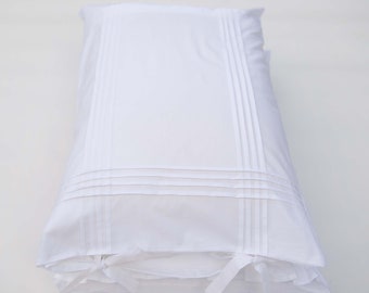 White Cotton Pleated Pillowcases / Pillow Cover / Pillow Cover Set -  Made in the UK