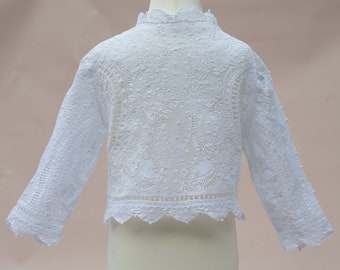 Flower Girl Bolero Jacket 100% Handmade Cotton Lace - UK Stock