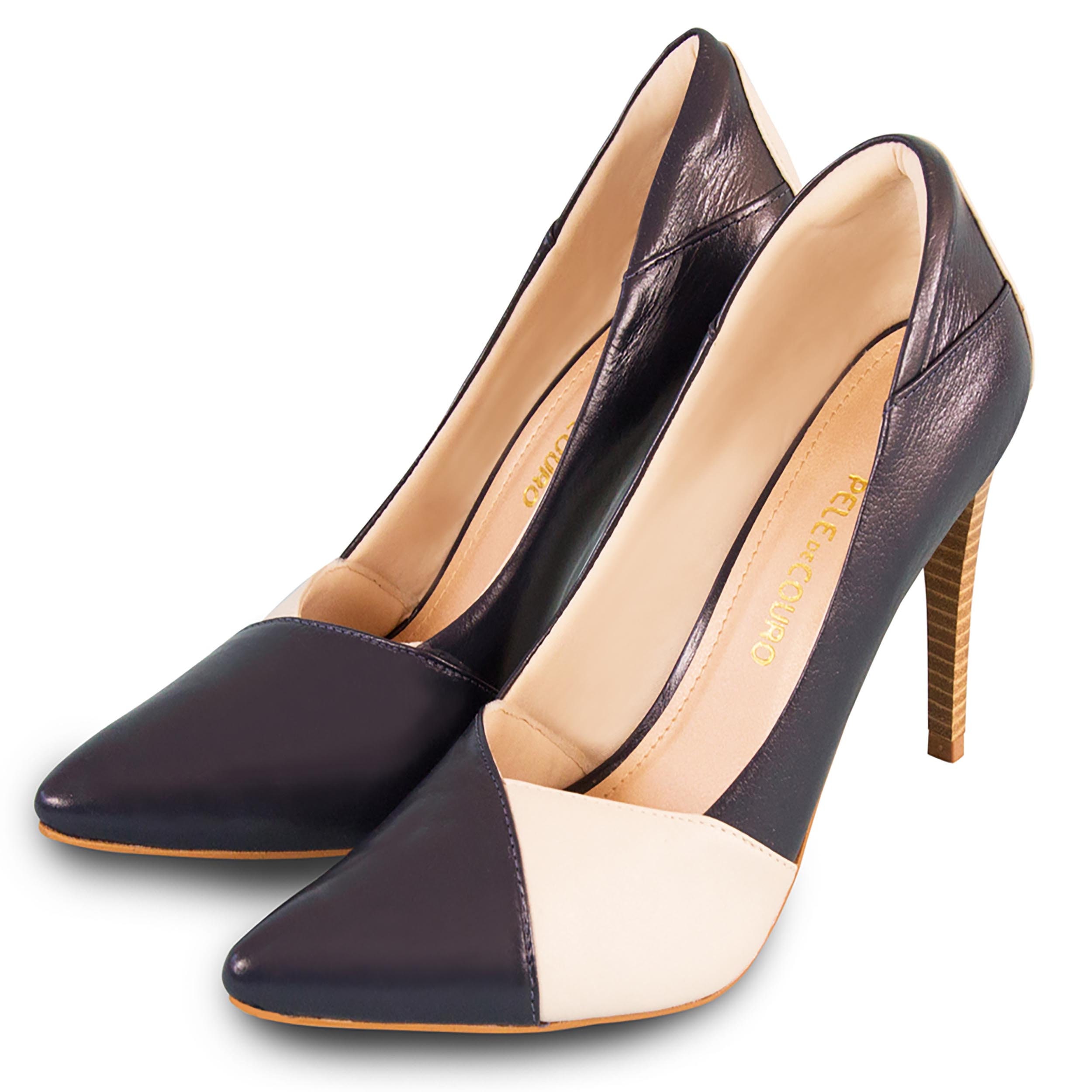 two tone pointed heels