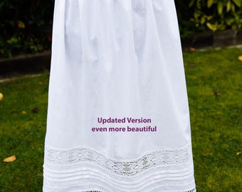 Handmade Pure Cotton Mini Half Slip / Petticoat - Waist Sizes 4-20, White Or Black, Knee Length