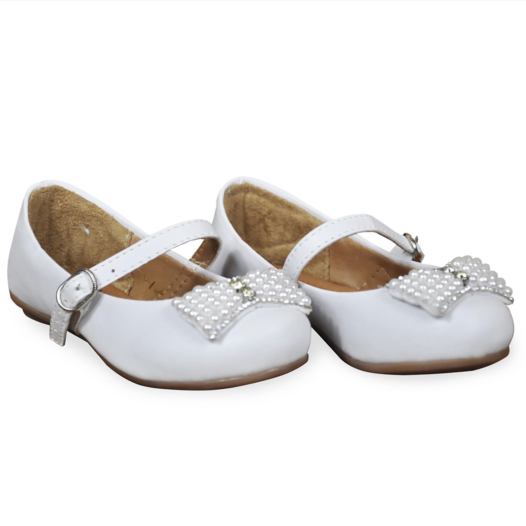 Ivory Flower Girl Shoes Pearl Bow UK Stock Etsy