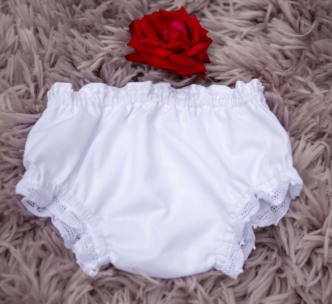 Baby Girl Frilly Knickers Handmade Lace Trims and Picots 100 Cotton UK