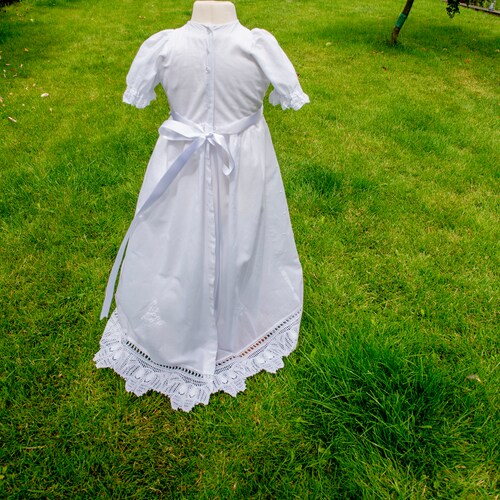 Unique Baby Christening Gown shops Hand Embroidered Adorned with Handmade Lace Trimmed Family Heirloom UK Stock