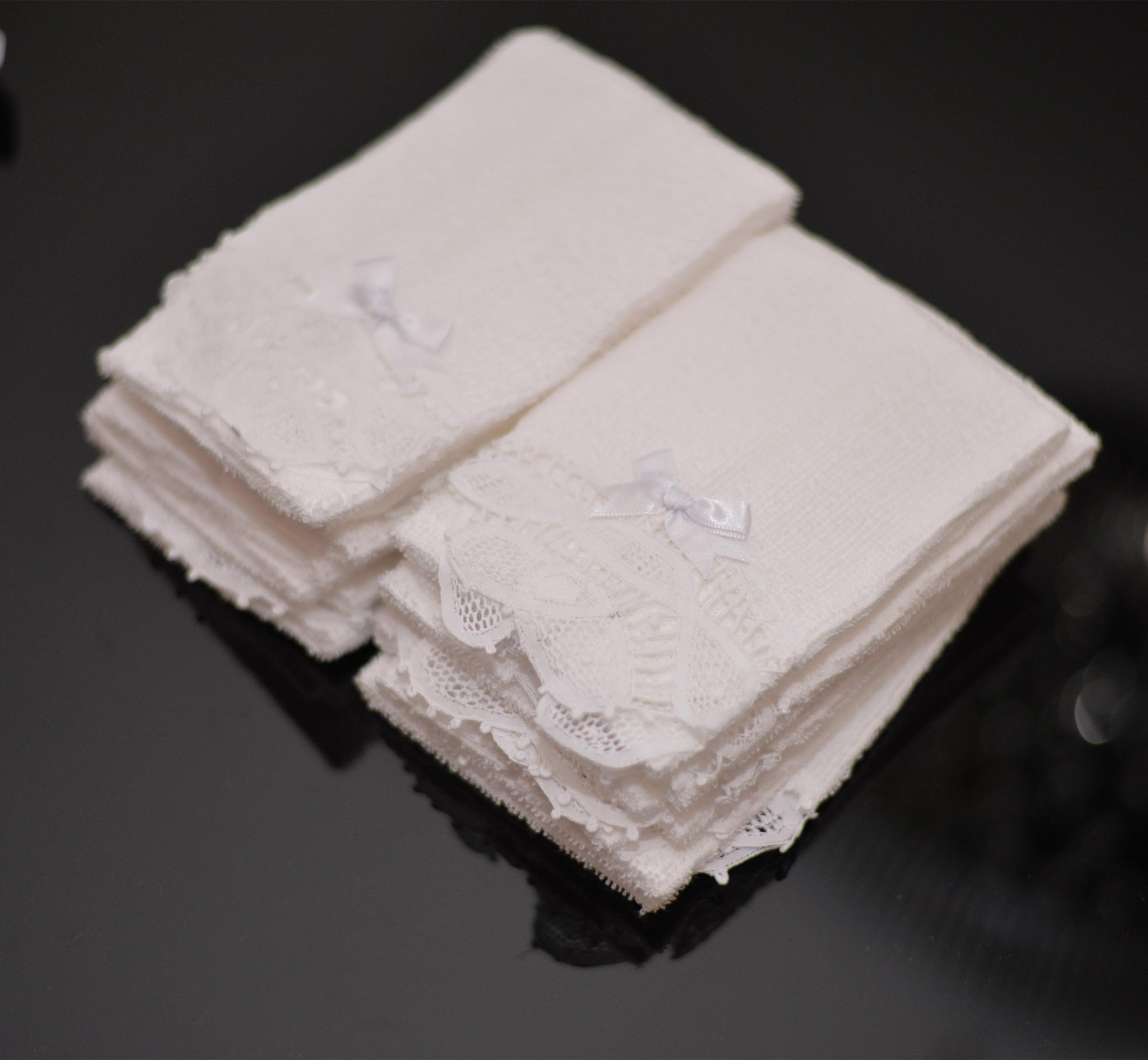 White Guest Hand Towels with Handmade Lace Trims for Weddings Etsy