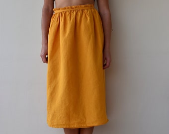 WRAP SKIRT / Flax linen skirt / Long linen skirt /     Loose Linen skirt / Linen maxi skirt woman clothing / Linen clothing