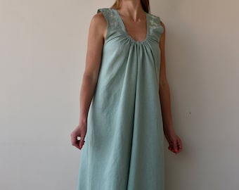 ROBE EN LIN / Chemise de nuit en lin / Chemise de nuit en lin / Robe en lin / Robe longue en lin / Robe en lin / Cadeau de Noël / Vintage femme