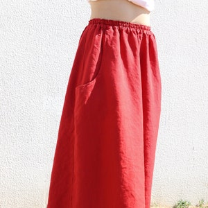 LINEN SKIRT / Long linen skirt / Flax linen skirt / Loose Linen skirt / Linen maxi skirt woman clothing / Linen clothing