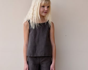 Linen set PANTS& TOP for kids / set for girl /  natural clothing for kids / kids linen pants and top / linen clothing for kids