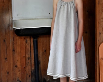 Girl linen dress with lace / linen baby dress / more colors available / dress kids/ dress children / gift for girl / dress linen girl