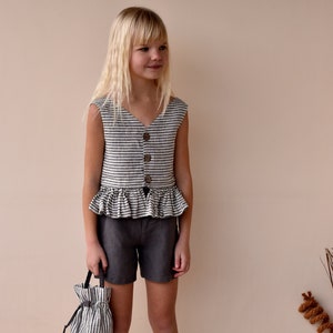 Linen set SHORTS & TOP for kids + bag as a gift / top kids / shorts kids / kids linen shorts and top / linen clothing for kids