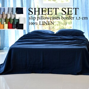 Linen SHEET SET / flax sheet set / sheet set queen king 100% linen / linen bedding sheet set/ linen shabby chic bedding / sheet linen