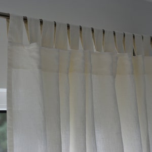 100% Bio-Leinen Vorhang. Fensterdeko aus steingewaschenem Leinen. Leinengardinen mit offener Lasche. Linen Panel. Bild 5