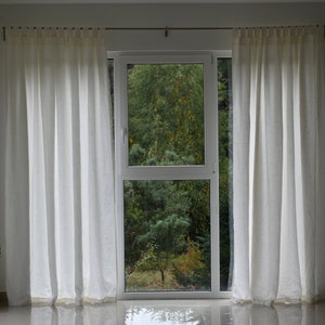 100% Organic Linen Curtain. Stonewashed Linen Window Panel. Linen curtains with open tab. Linen Curtain Panel. image 9