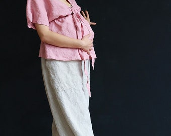 LINEN Clothes for nursing mothers and pregnant women / linen pant & top woman linen clothing/ trousers for pregnant women or nursing mothers