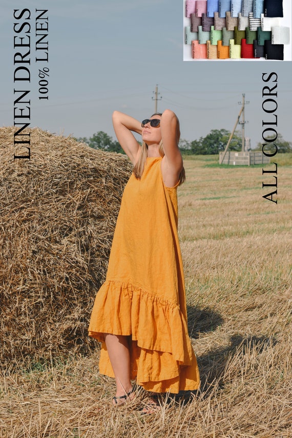 loose ruffle dress woman Off the Shoulder Ruffle Maxi Dress Women's Cotton Midi, Jet Stream
