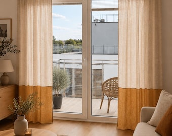 100% Organic Linen Curtain. Stonewashed Linen Window Panel. Linen curtains with Rod Pocket. Linen Curtain Panel.