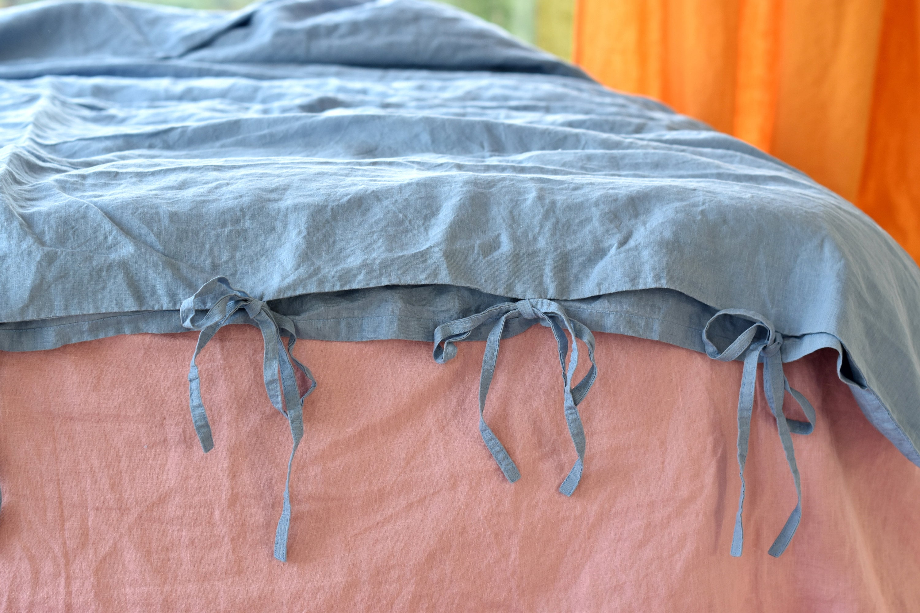 LINEN DUVET COVER ties quilt linen bedding linen duvet cover | Etsy