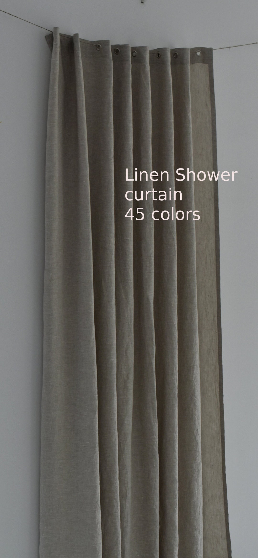 LINEN SHOWER CURTAINS With Grommets Bathroom Linen Shower Etsy