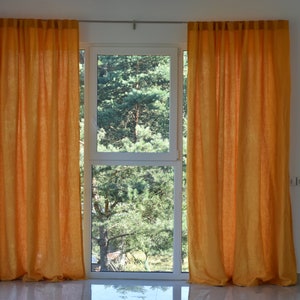 100% Organic Linen Curtain. Stonewashed Linen Window Panel. Linen curtains with hidden tab. Linen Curtain Panel. image 6