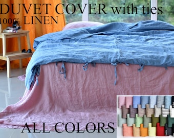 LINEN DUVET COVER ties quilt linen bedding linen duvet cover queen duvet cover king Queen duvet cover Full Twin tour baby linen bedding