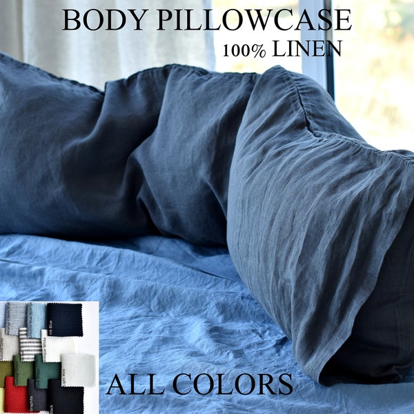 LINEN BODY pillow case / Stonewashed body pillow case / Softened linen bedding / Pre washed linen pillowcase / body sizes / body organic
