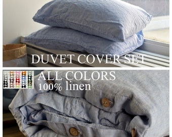 DEKBEDOVERTREK set en kussen met envelopsluitingen gemêleerde blauwe kleur Stone Washed Seamless volledig koning quilt linnen dekbedovertrek king Full