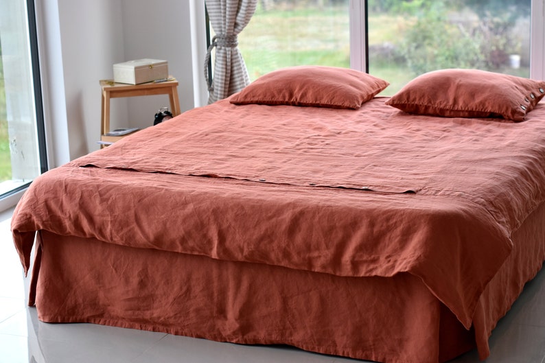 LINEN SKIRT CUSTOM Bed Skirt Bedskirt / Linen Bed Skirt Bed Etsy