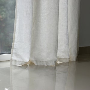 100% Organic Linen Curtain. Stonewashed Linen Window Panel. Linen curtains with open tab. Linen Curtain Panel. image 7