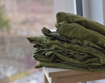 Linen SHEET FLAT, bed sheet, Queen sheet, King sheets, or Twin size sheet. Natural color linen bedding Pre washed handmade by Prolinen