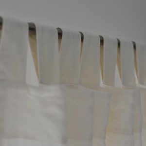 100% Organic Linen Curtain. Stonewashed Linen Window Panel. Linen curtains with open tab. Linen Curtain Panel.