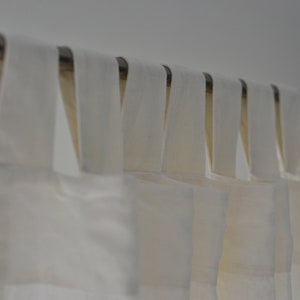 100% Organic Linen Curtain. Stonewashed Linen Window Panel. Linen curtains with open tab. Linen Curtain Panel. image 1