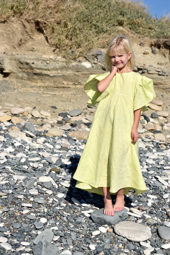 Girl Linen Dress 45 Colors Yellow Linen Baby Dress More