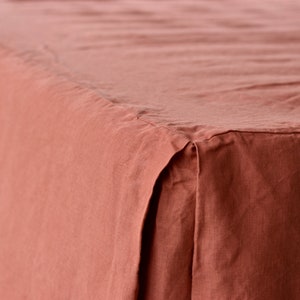 LINEN SKIRT CUSTOM bed skirt bedskirt / linen bed skirt bed skirt / Tailored linen bedskirt. Queen size, king size linen bed valance image 5