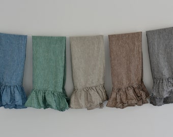 Ruffled linen towels. Ruffled linen hand towels. Linen tea towels by so linen!