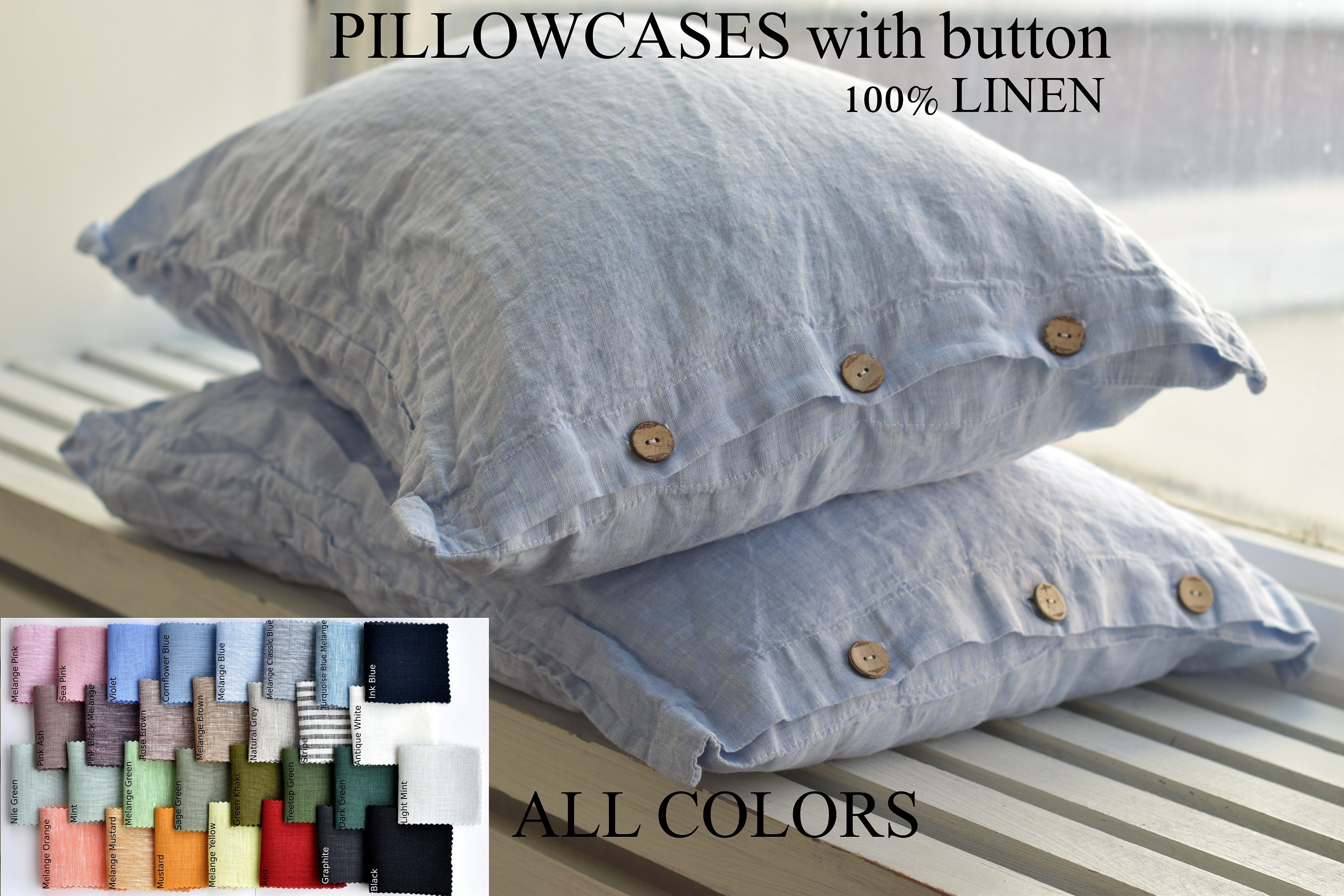 button closure pillow cases