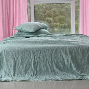 Linen SHEET SET / red linen sheet set / bedding set queen king 100% linen / linen bedding sheet set/ linen shabby chic bedding / farmhouse