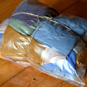Set di ritagli di tessuto di lino MAKERS PACK/BOX, fascio di ritagli di lino, campioni di lino per piccoli progetti, fornitura di lino multicolore per l'artigianato