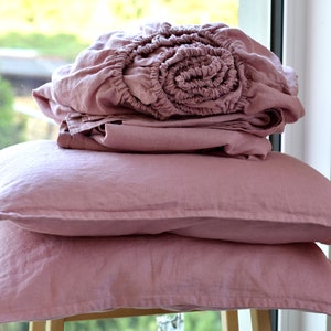 Linen SHEET SET / flax sheet set / sheet set queen king 100% linen / linen bedding sheet set/ linen shabby chic bedding / sheet linen