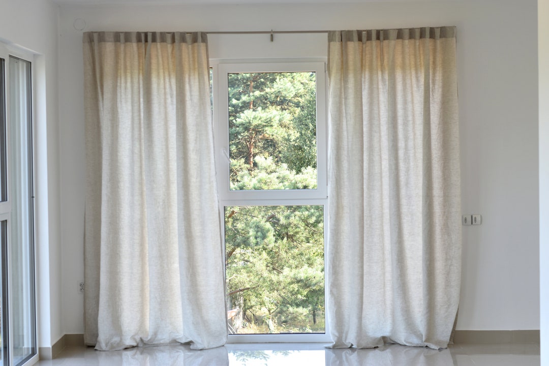 100% Organic Linen Curtain. Stonewashed Linen Window Panel. Linen ...